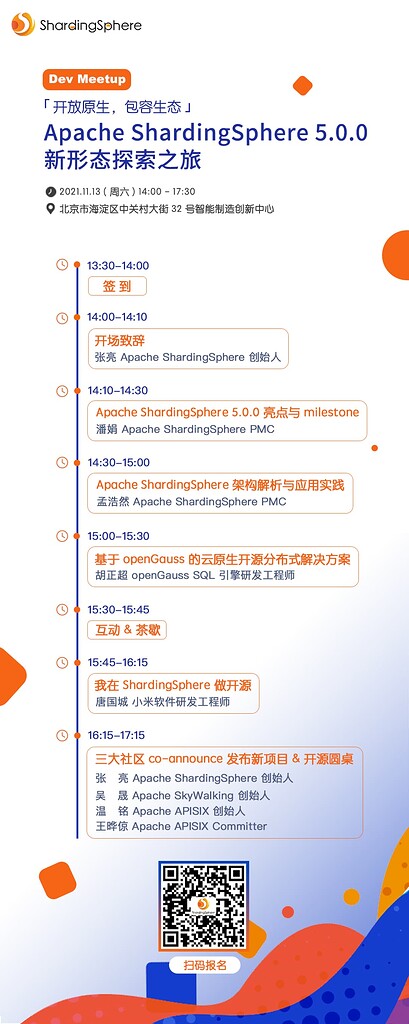 活动日程首公布｜Apache ShardingSphere Dev Meetup 亮点新揭秘 - 活动专区 - OpenSEC